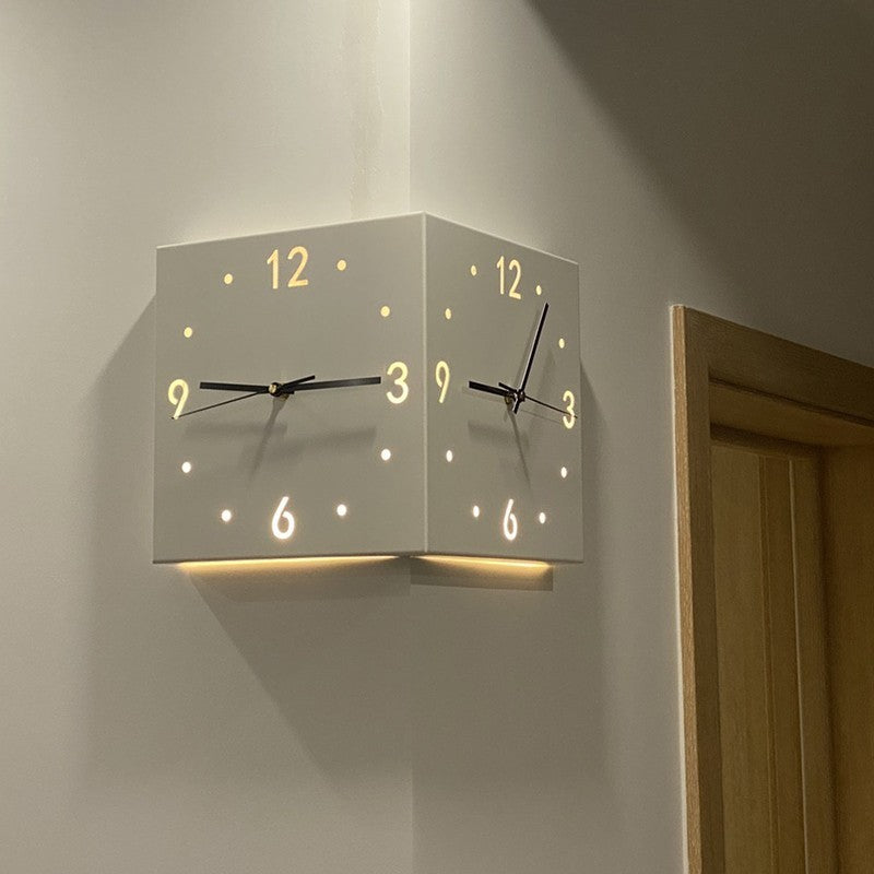 BEAUTY WATCH - Nuevo reloj de pared lámpara luminosa creativa de doble cara para la esquina de la sala de estar